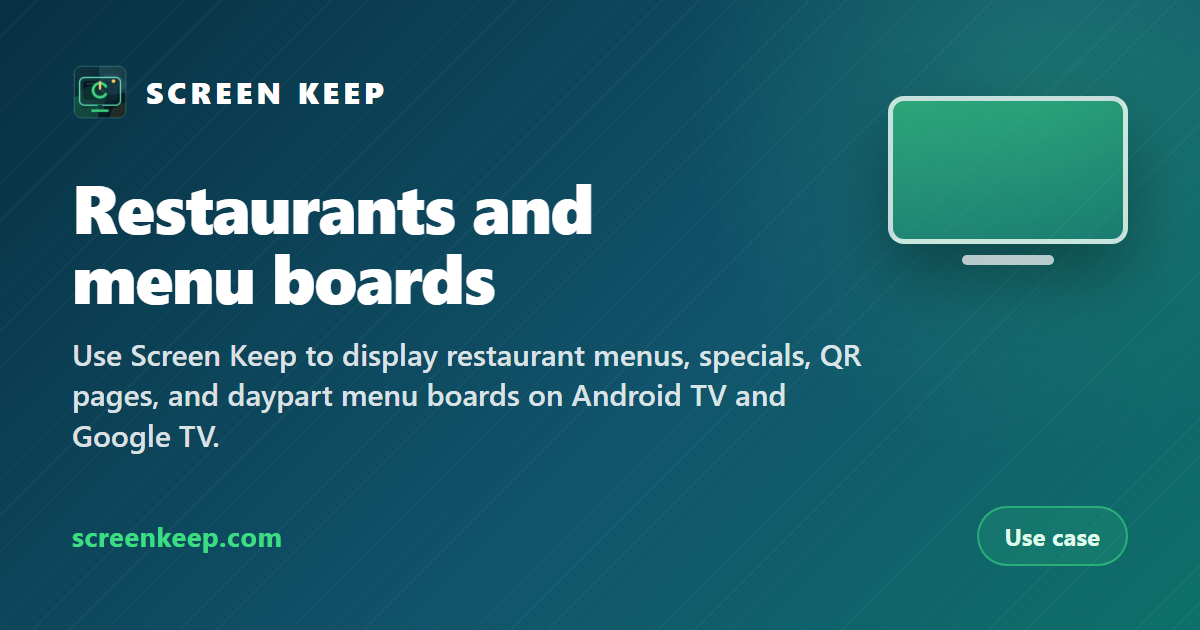 Digital Menu Boards for Restaurants Using Web Pages | Screen Keep